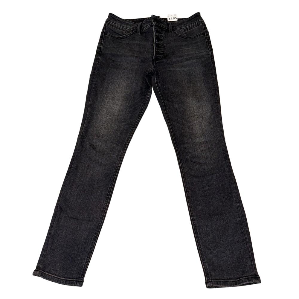 Express, Button Fly Jeans Perfect Lift Ankle Jeans, High Rise, 8R, Gray